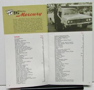 1967 Mercury Full Size Dealer Sales Brochure Mailer Accessories Options