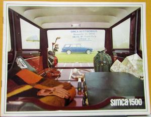 1962 to 1971 ? SIMCA 1500 Break & Grandluxe Color Sales Brochure FRENCH Original