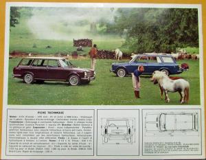1962 to 1971 ? SIMCA 1500 Break & Grandluxe Color Sales Brochure FRENCH Original