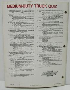 1982 Chevrolet Salesman Study Guide Selling Medium-Duty Trucks CONFIDENTIAL