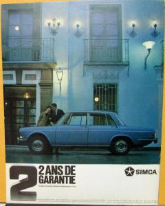 1968 SIMCA 1301 1501 Models Sales Brochure FRENCH Text Market Original