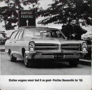 1966 Pontiac Bonneville Catalina Tempest Custom Wagons Sales Folder Original
