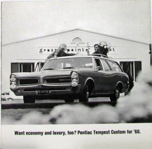 1966 Pontiac Bonneville Catalina Tempest Custom Wagons Sales Folder Original