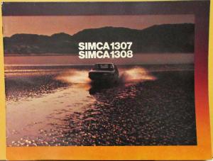 1975 1976 Simca 1307 1308 Chrysler FRENCH Sales Brochure Printed in Germany