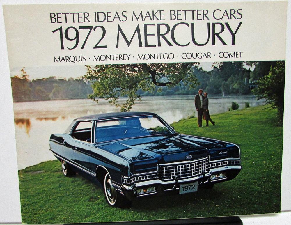 1972 Mercury Dealer Sales Brochure Marquis Monterey Montego Cougar Comet
