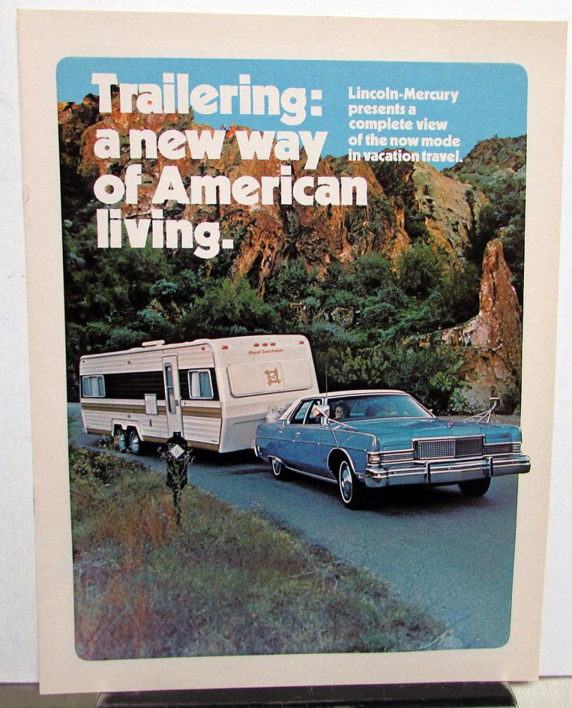 1973 Lincoln Mercury Dealer Sales Brochure Trailering Guide Options