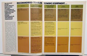 1973 Lincoln Mercury Dealer Sales Brochure Trailering Guide Options