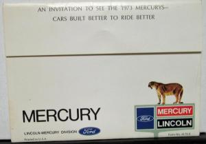1973 Mercury Dealer Mailer Invitation To See New Models Full Line