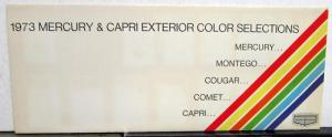 1973 Mercury & Capri Dealer Sales Brochure Exterior Color Selections Paint Chips