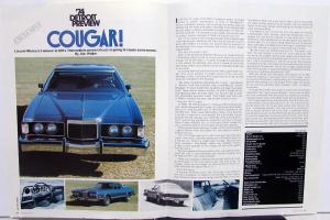1974 Mercury Dealer Sales Brochure Cougar XR-7 Motor Trend Mag Article Reprint