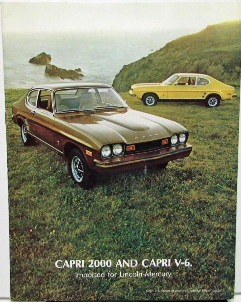 1974 Mercury Dealer Sales Brochure Capri 2000 & V-6 Import Features Original