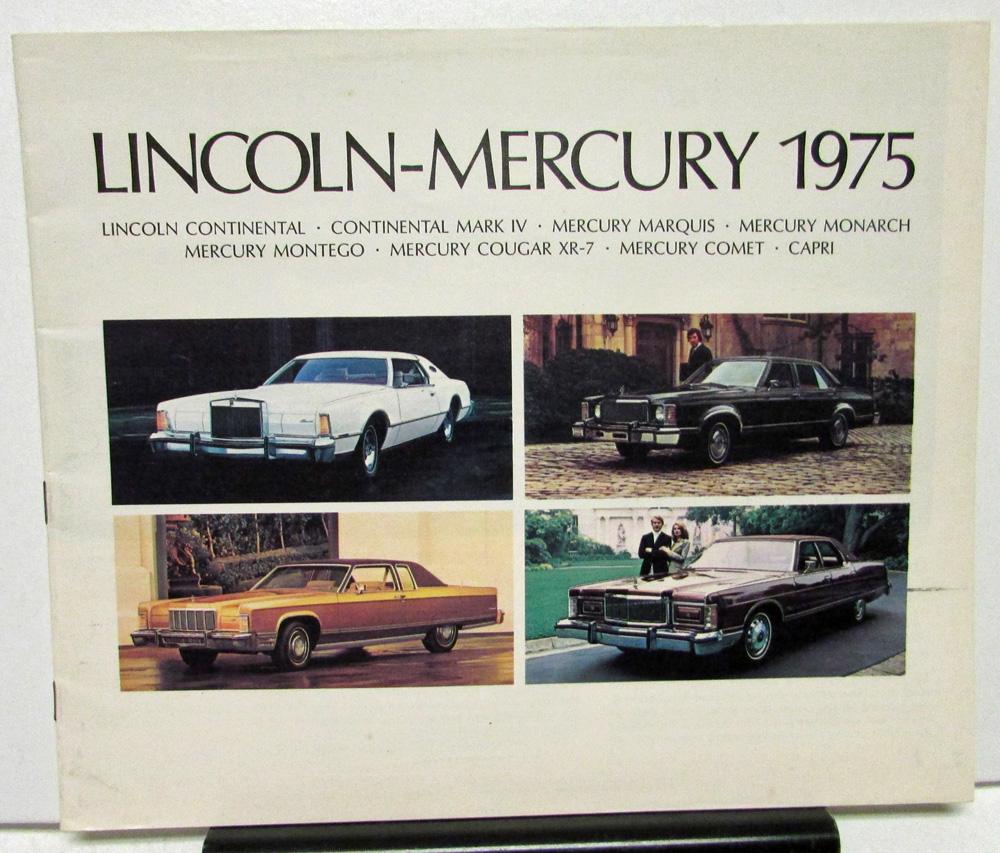 1975 Lincoln Mercury Dealer Sales Brochure Full Line Continental Marquis Cougar