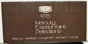 1975 Mercury Dealer Sales Brochure Exterior Paint Selections Montego Cougar