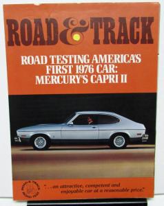 1976 Mercury Dealer Sales Brochure Capri II Road & Track Mag Road Test Reprint