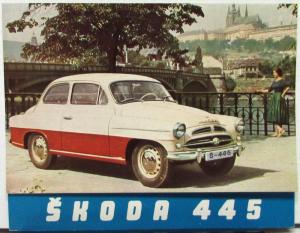 1958 1959 Skoda 445 Sales Folder Czech Original Color