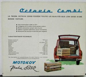 1960 to 1967 Skoda Octavia Combi Station Wagon Sales Folder FRENCH Text
