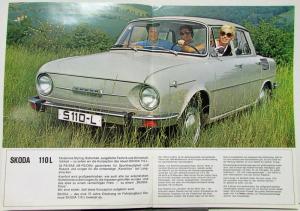 1968 69 70 71 72 73 74 1975 Skoda 110 L Model Czech Sales Brochure GERMAN Text