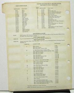1979 Mercury Color Paint Chips Leaflet RM Original