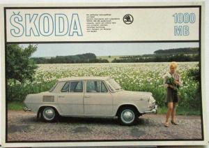 1963 Thru Mid 1970s Skoda 1000 MB Data Sales Sheet Czech GERMAN Text Original