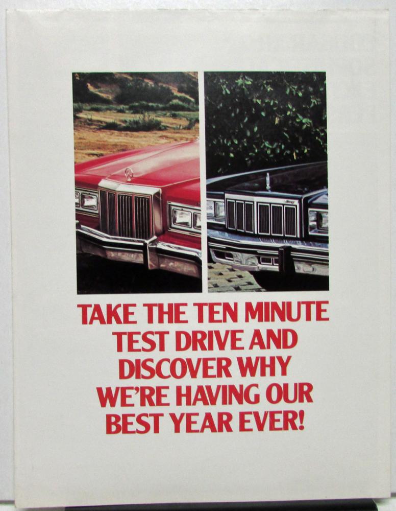 1979 Mercury Dealer Sales Brochure Marquis Cougar XR-7 Test Drive