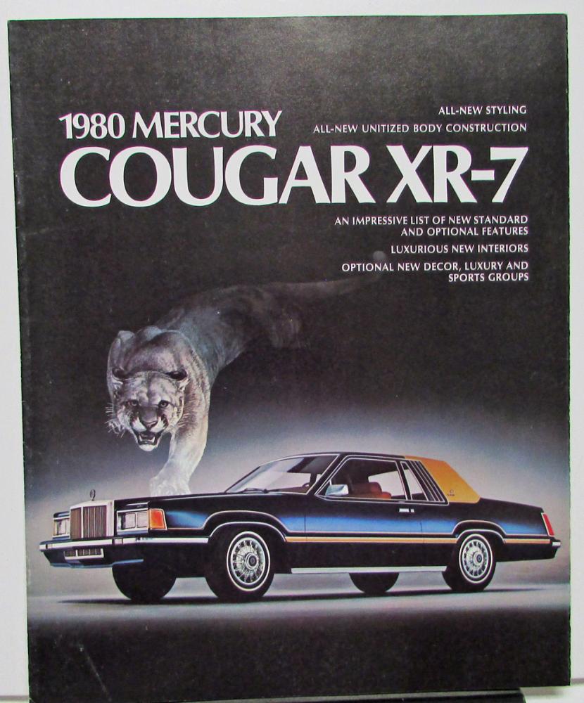 1980 Mercury Dealer Sales Brochure Cougar XR-7 Features & Options Revised
