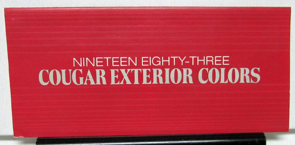 1983 Mercury Dealer Sales Brochure Cougar Exterior Colors Paint Chips