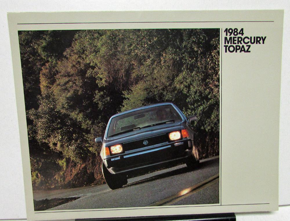 1984 Mercury Dealer Sales Brochure Topaz Folder Features & Options