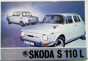 1970 Skoda S 110 L Model DUTCH Text Sales Data Sheet Original