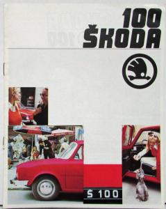 1970s Skoda S 100 Model FRENCH Text Color Sales Brochure Original