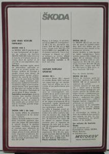 1970s Skoda 1050 S & L & 120 L LS & GLS Models FRENCH Text Sales Folder Original