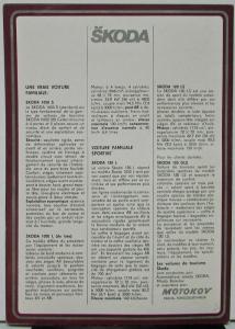 1970s Skoda 1050 S & L & 120 L LS & GLS Models FRENCH Text Sales Folder Original