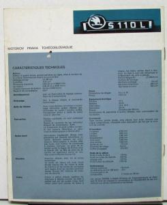 1970s Skoda 110 L DeLuxe Sales Brochure GERMAN Text Market Cat On Car Hood