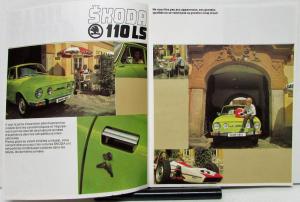 1970s Skoda 110 LS Sales Brochure FRENCH Text Lime Green Car Original