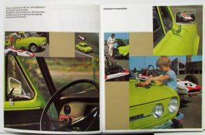 1970s Skoda 110 LS Sales Brochure FRENCH Text Lime Green Car Original