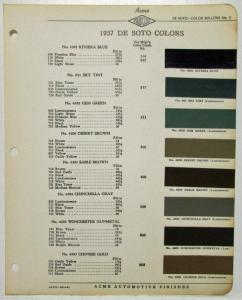 1937 DeSoto Color Paint Chips by Acme Proxlin