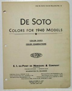 1940 DeSoto Colors DuPont Paint Chips Revised