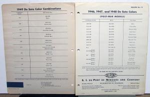 1949 DeSoto Colors DuPont Paint Chips Folder