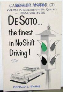 1952 DeSoto No-Shift Tip Toe Hydraulic Shift Driving Sales Folder Original