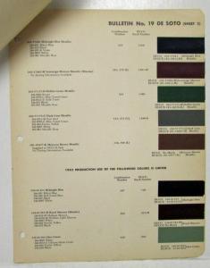 1952 DeSoto Colors DuPont Paint Chips