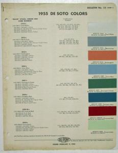 1955 DeSoto Colors DuPont Paint Chips