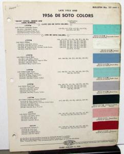 1955 1956 DeSoto Colors DuPont Paint Chips Original