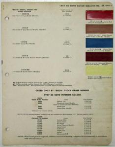 1957 DeSoto DuPont Color Paint Chips Original