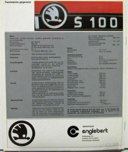 1977 1978 Skoda 100 Car Sales Brochure Original DUTCH Text