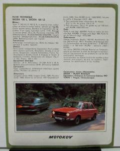 1970s Skoda 120L and 120LS Sales Folder FRENCH Text Original