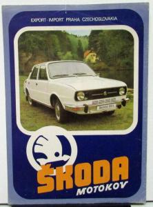 1970s Skoda 105S 105L 120L 120LS Sales Ad Sheet Multi Language Text Original