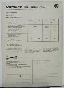 1970s Skoda 105S 105L 120L 120LS Sales Ad Sheet Multi Language Text Original