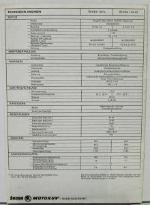 1970s 1980s ? Skoda 120L and 120LS Sales Brochure GERMAN Text Original
