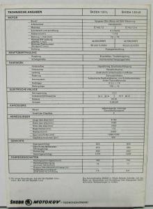 1970s 1980s ? Skoda 120L and 120LS Sales Brochure GERMAN Text Original