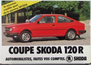 1980s Skoda 120 R Coupe Color Sales Folder Original French Text Market