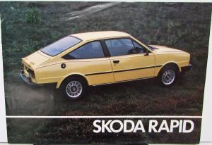 1983 Skoda Rapid Car Model Data Sheet UK Market Color Original